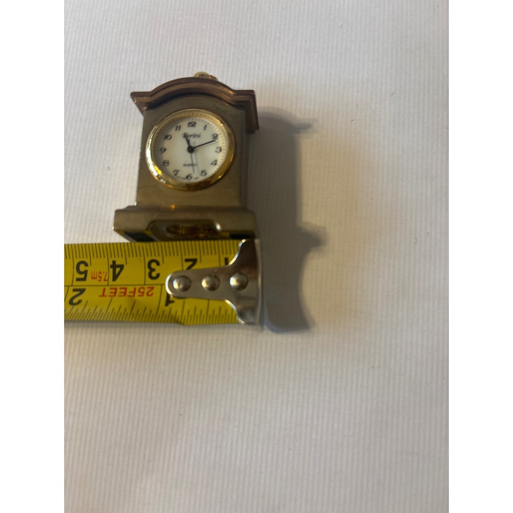 Rerini Miniature Mantle Clock Unisex OS Gold Good Quartz Analog Desk untested - Picture 8 of 10